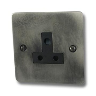Flat Slate Effect 5A 3 Pin Socket (Black Insert)